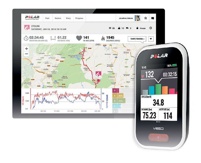 Polar - V650 - Compteur Vélo GPS Intégré - Mixte Adulte - Blanc Moyen :  : Sports et Loisirs