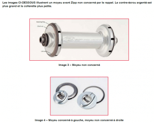 Rappel moyeu Zipp 88 non-concerné