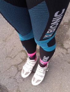Cuissard Effektor et chaussettes Pro Biking : la bonne association pour une tenue vélo hiver X-Bionic (pour le bas en tous cas).