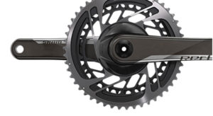 Le pédalier Sram Red eTap AXS est complètement nouveau avec un format d'axe DUB.©Sram