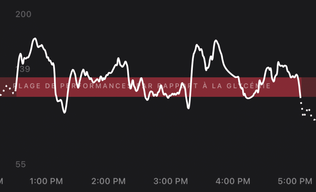Courbe de glycémie sans boisson.©Elsa Hugot