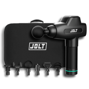 Le pistolet Bolt est livré avec 6 têtes de massage différentes ©Jolt